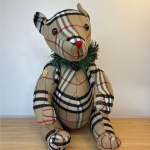 Unbranded Plaid Teddy Bear with Festive Collar